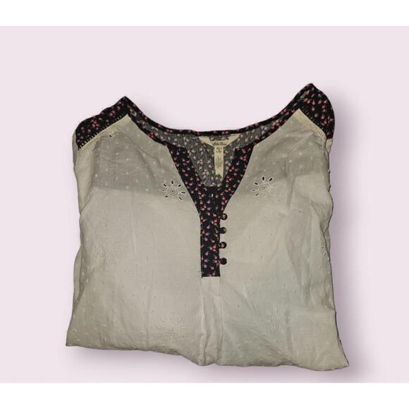 Matilda Jane Blouse Women's Size Small White Black Floral - Picture 5 of 11